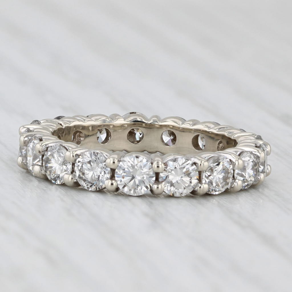 Light Gray 4.70ctw Lab Grown Diamond Ring 14k White Gold Eternity Band Wedding Anniversary