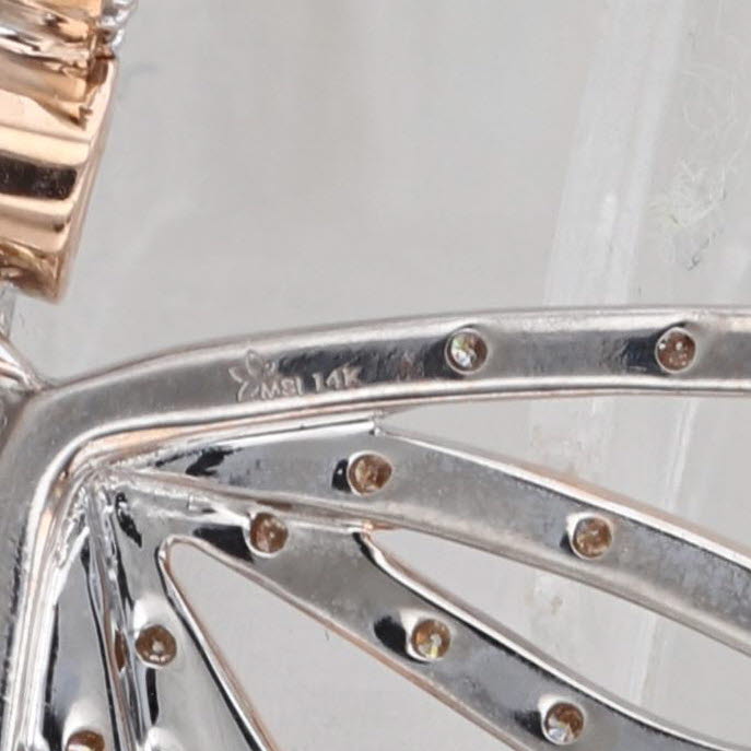 0.20ctw Diamond Pink Tourmaline Pendant 14k Rose White Gold