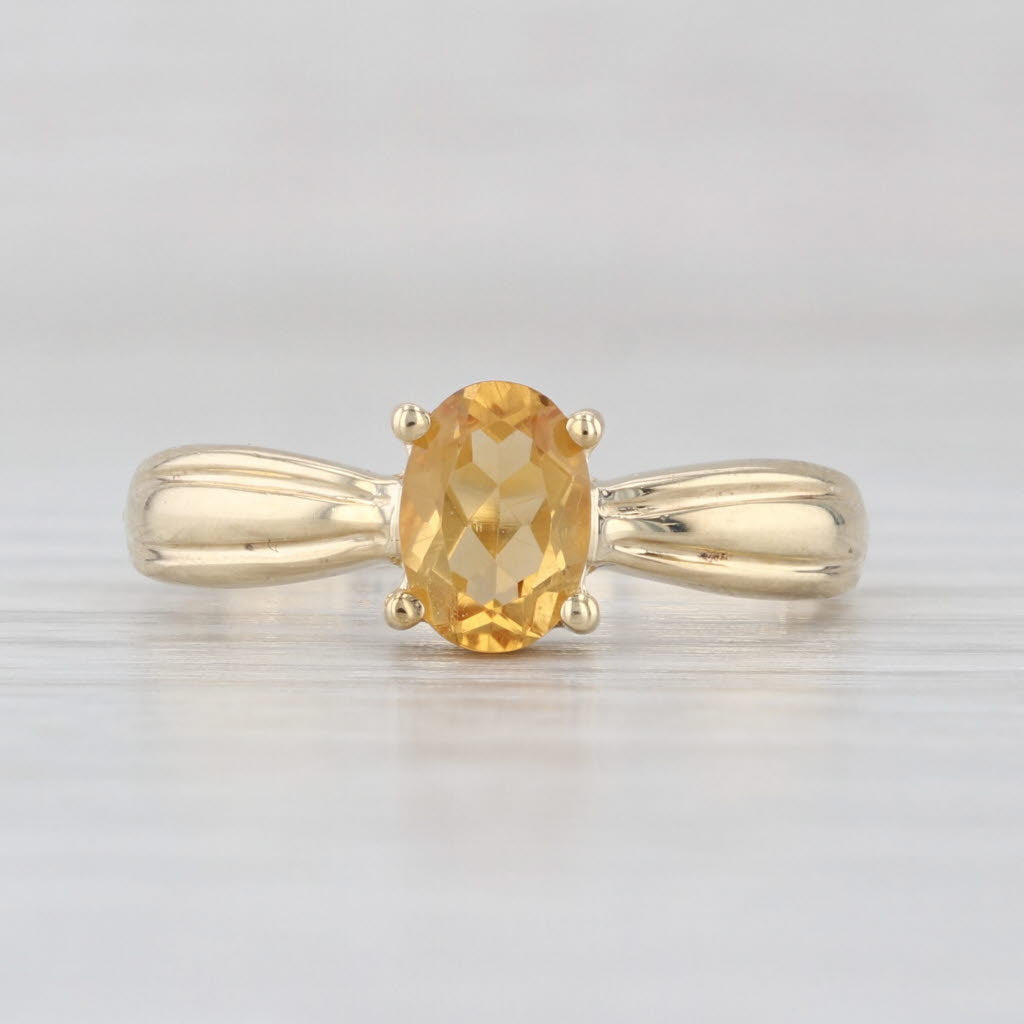 0.63ct Oval Brilliant Citrine Ring 10k Yellow Gold Size 7
