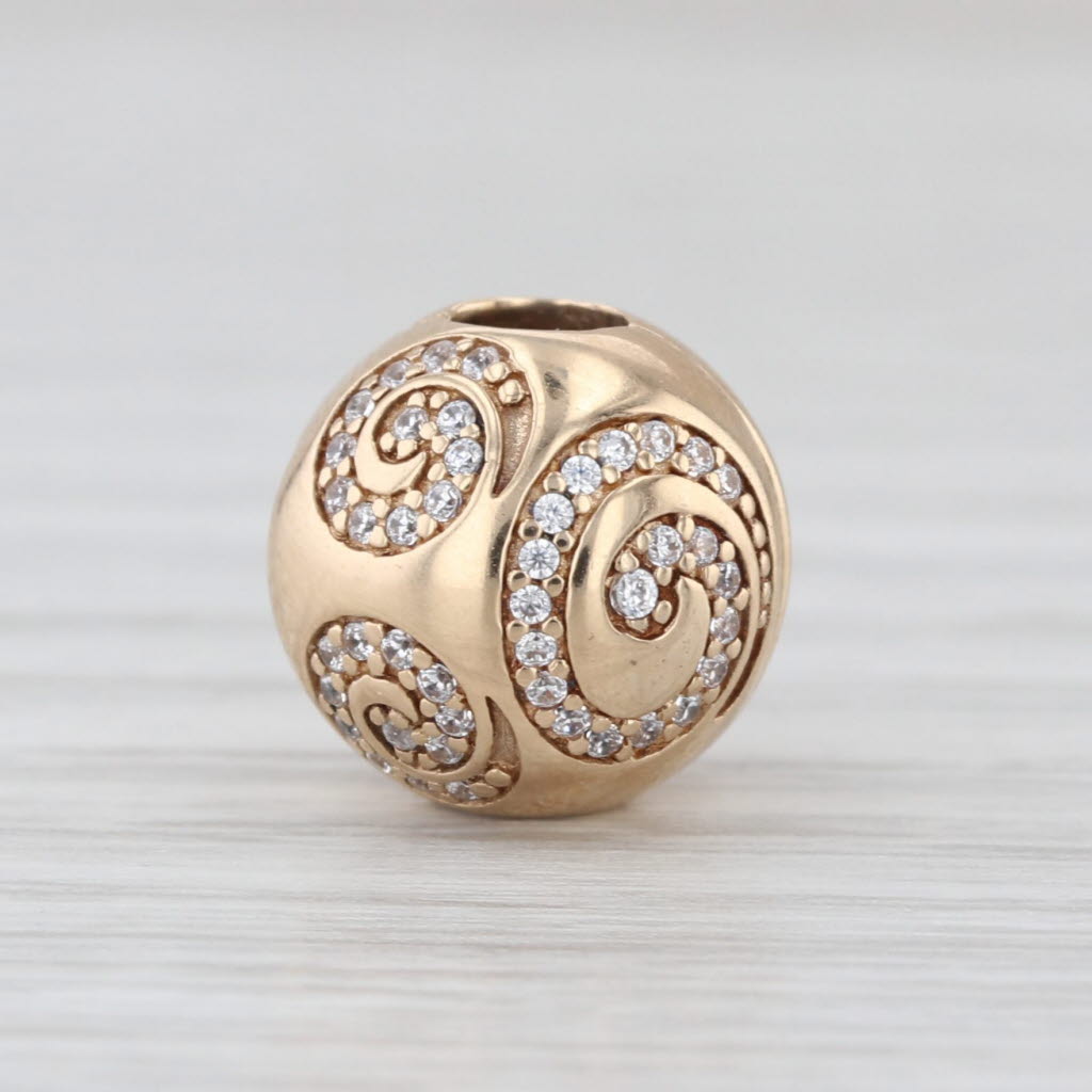 Pandora Mickey Mouse 14k Gold Lock Charm Cubic Zirconia Disney Park Exclusive