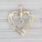 Gray 0.10ctw Diamond Open Heart Pendant 10k Yellow Gold
