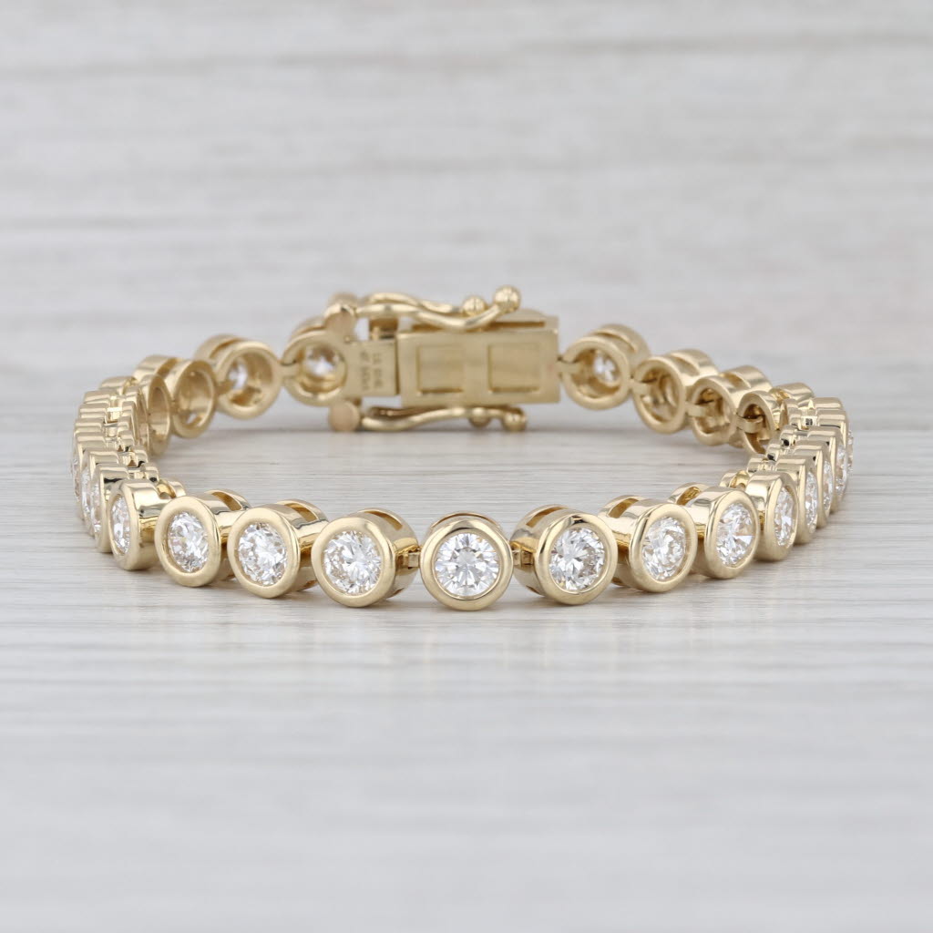 New 7.54ctw Lab Diamond Tennis Bracelet 14k Yellow Gold 6.75" 5.6mm