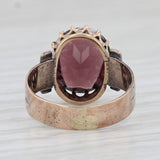 Antique Victorian Purple Glass Ring 8k Yellow Gold Oval Solitaire