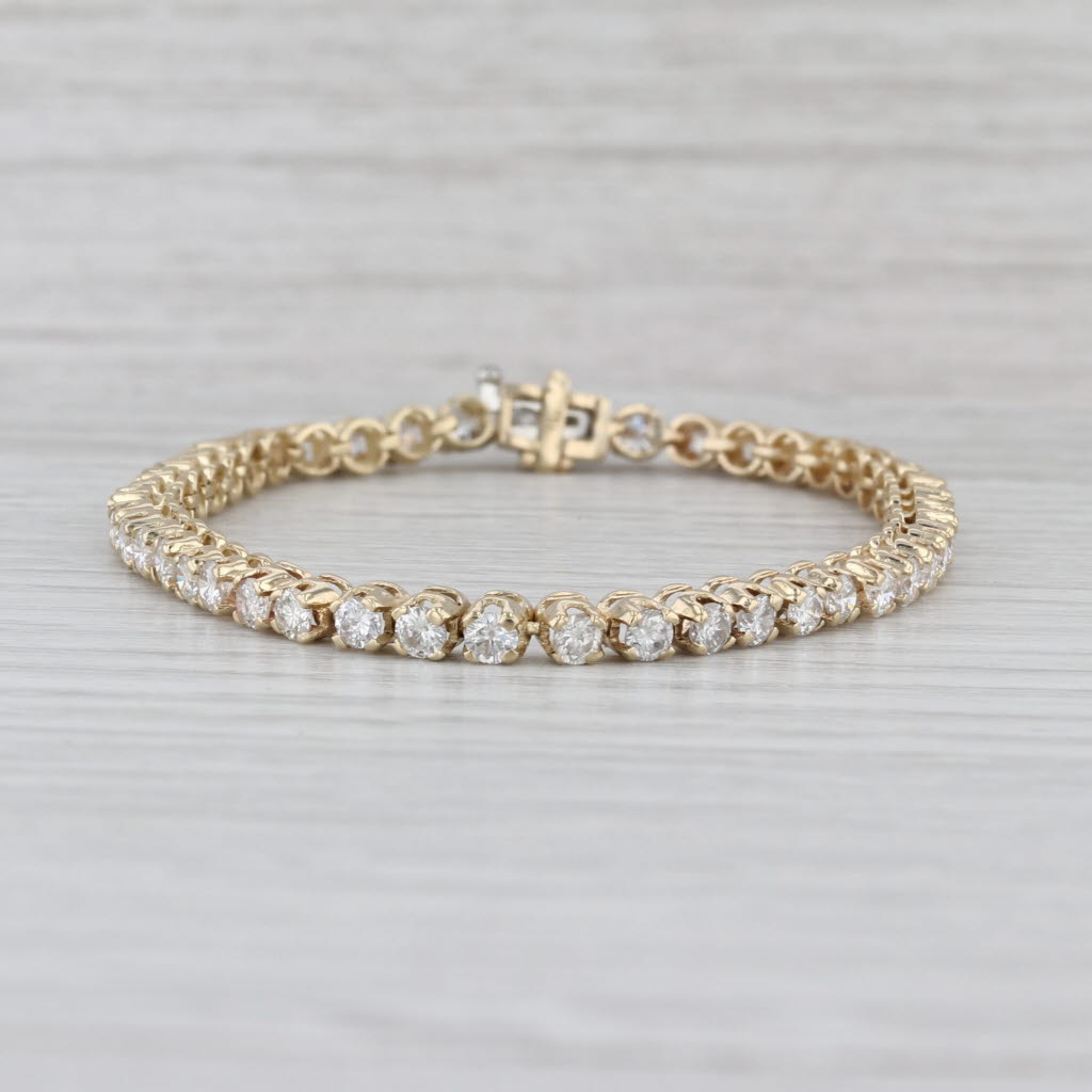 4.40ctw Diamond Tennis Bracelet 10k Yellow Gold 6.75" 3.6mm