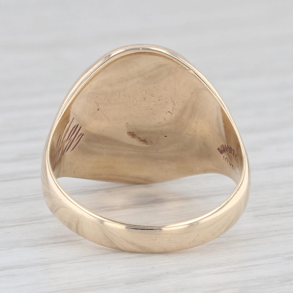 Light Gray Garden Country Day School Class Signet Ring 10k Yellow Gold Size 8.25