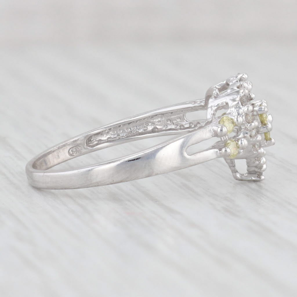 Light Gray 0.23ctw Yellow White Diamond Heart Ring 10k White Gold Size 8