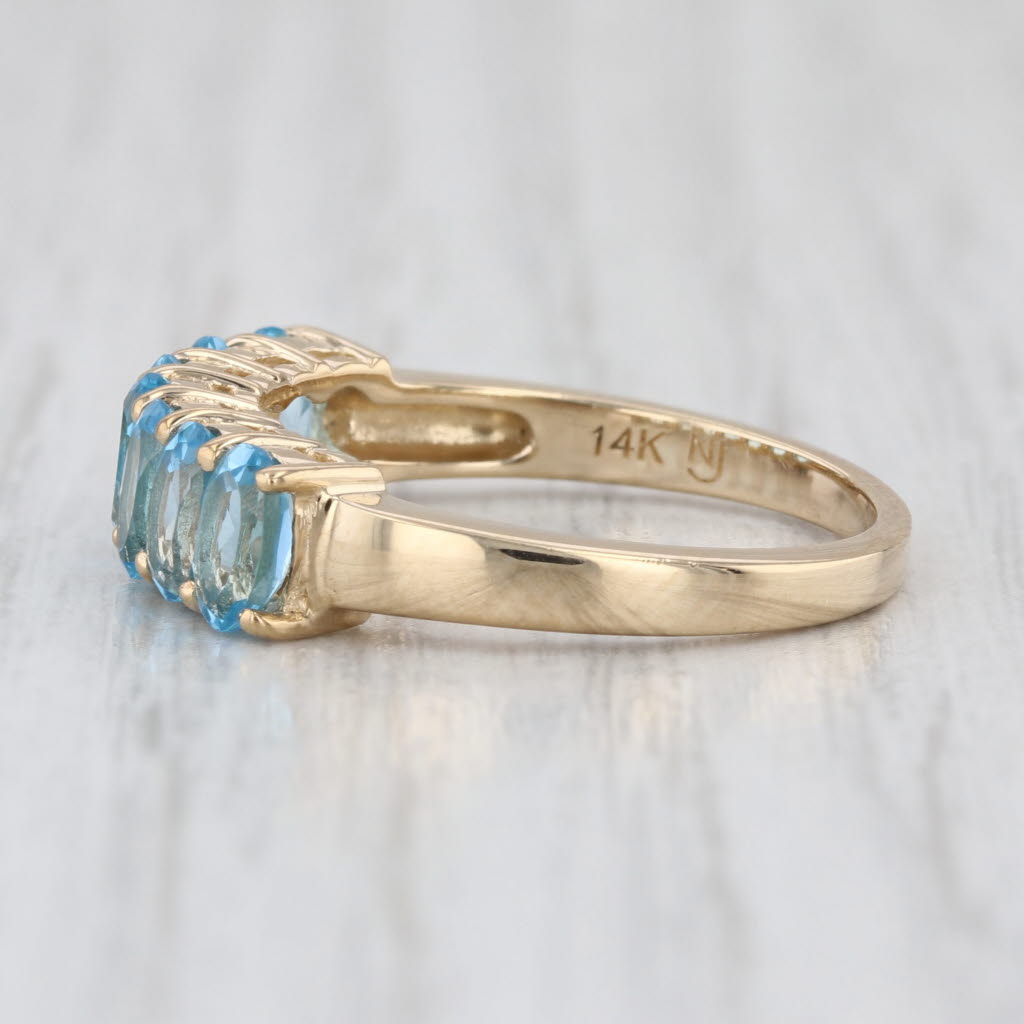 2.10ctw Blue Topaz Ring 14k Yellow Gold Size 7 Stackable