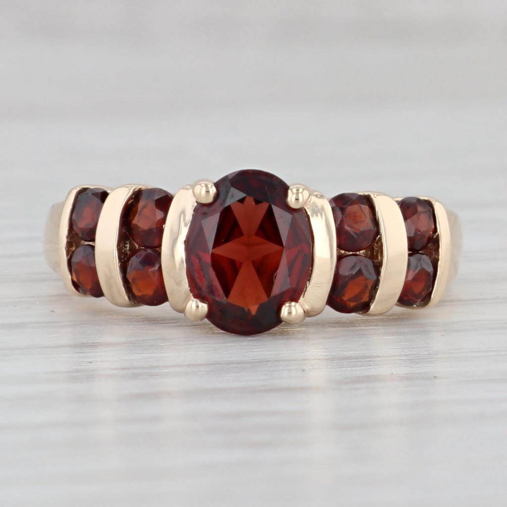 Light Gray 2.11ctw Oval Garnet Ring 14k Yellow Gold Size 8.25