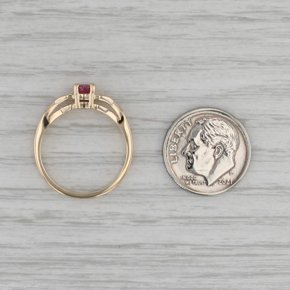 0.60ct Oval Pink Spinel Solitaire Ring 14k Yellow Gold Size 6.75
