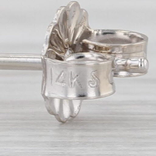 Single 0.20ct Diamond Solitaire Stud Earring 14k White Gold Round VS2 F-G