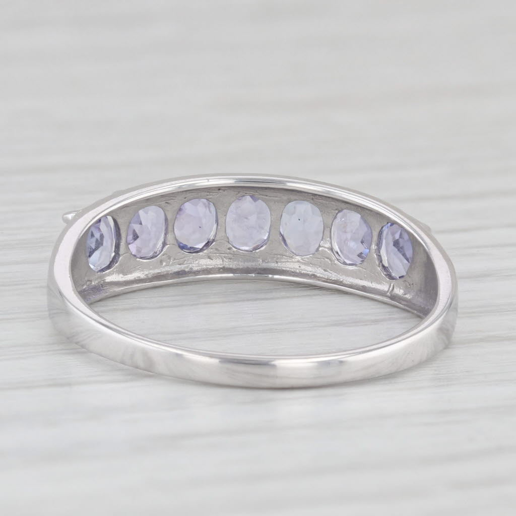 Light Gray 1.40ctw Tanzanite Ring 10k White Gold Size 10 Stackable