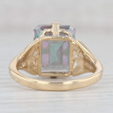 Light Gray 6.50ct Mystic Topaz Solitaire Ring 14k Yellow Gold Sz 7.5 Emerald Cut Solitaire