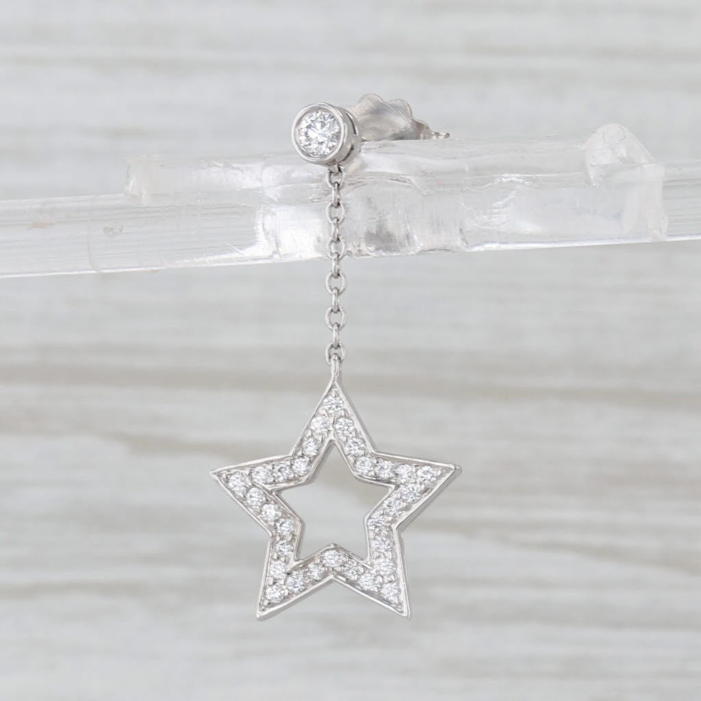 Single Tiffany 0.12ctw Diamond Star Dangle Earrings Platinum Replacement