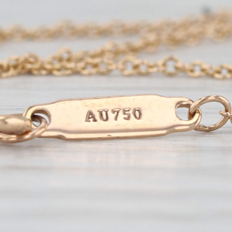 Tiffany 0.20ctw Diamond T Smile Necklace w/ Pouch 18k Rose Gold Cable Chain