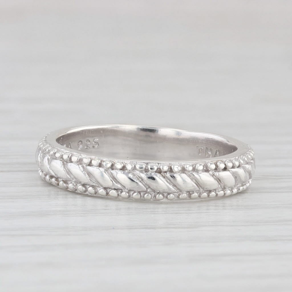 Light Gray Judith Ripka Scalloped Beveled Ring Sterling Silver Size 6 Band Stackable