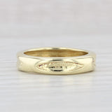 Light Gray Vintage Tiffany Patterned Band 18k Yellow Gold Size 4.25 Wedding Stackable Ring