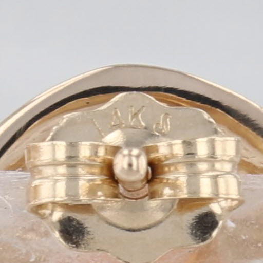 Oval Carved Shell Cameo Stud Earrings 14k Yellow Gold Figural Studs