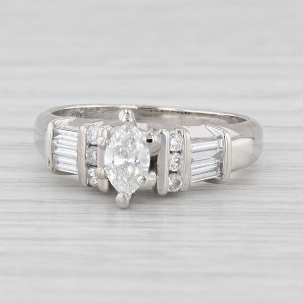 0.86ctw Marquise Diamond Engagement Ring 950 Platinum Size 7.25