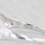 New Beverley K Round Semi Mount Engagement Ring 18k White Gold Diamond Size 6.5