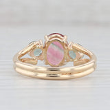 Light Gray 2.25ctw Pink Green Tourmaline Ring 14k Yellow Gold Size 8.25