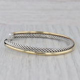 David Yurman Cable Crossover Cuff Bracelet Sterling Silver 18k Yellow Gold 6.75"