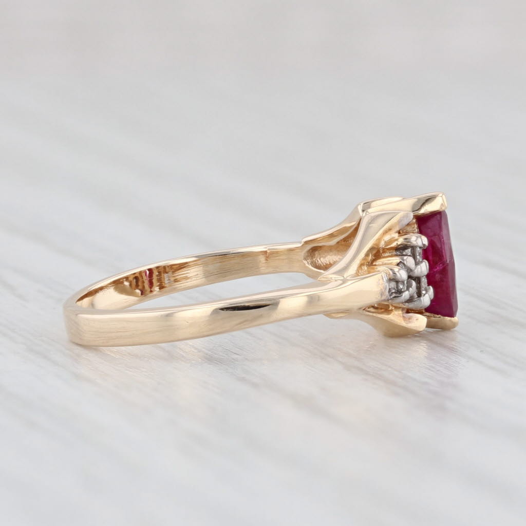 Light Gray 0.37ctw Marquise Ruby Diamond Ring 14k Yellow Gold Size 3.25