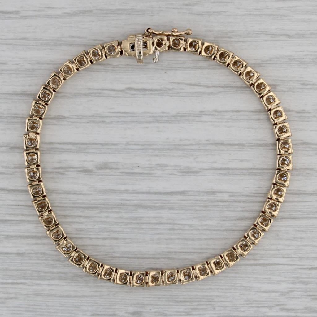 6.75ctw Diamond Tennis Bracelet 14k Yellow Gold 7" 4mm
