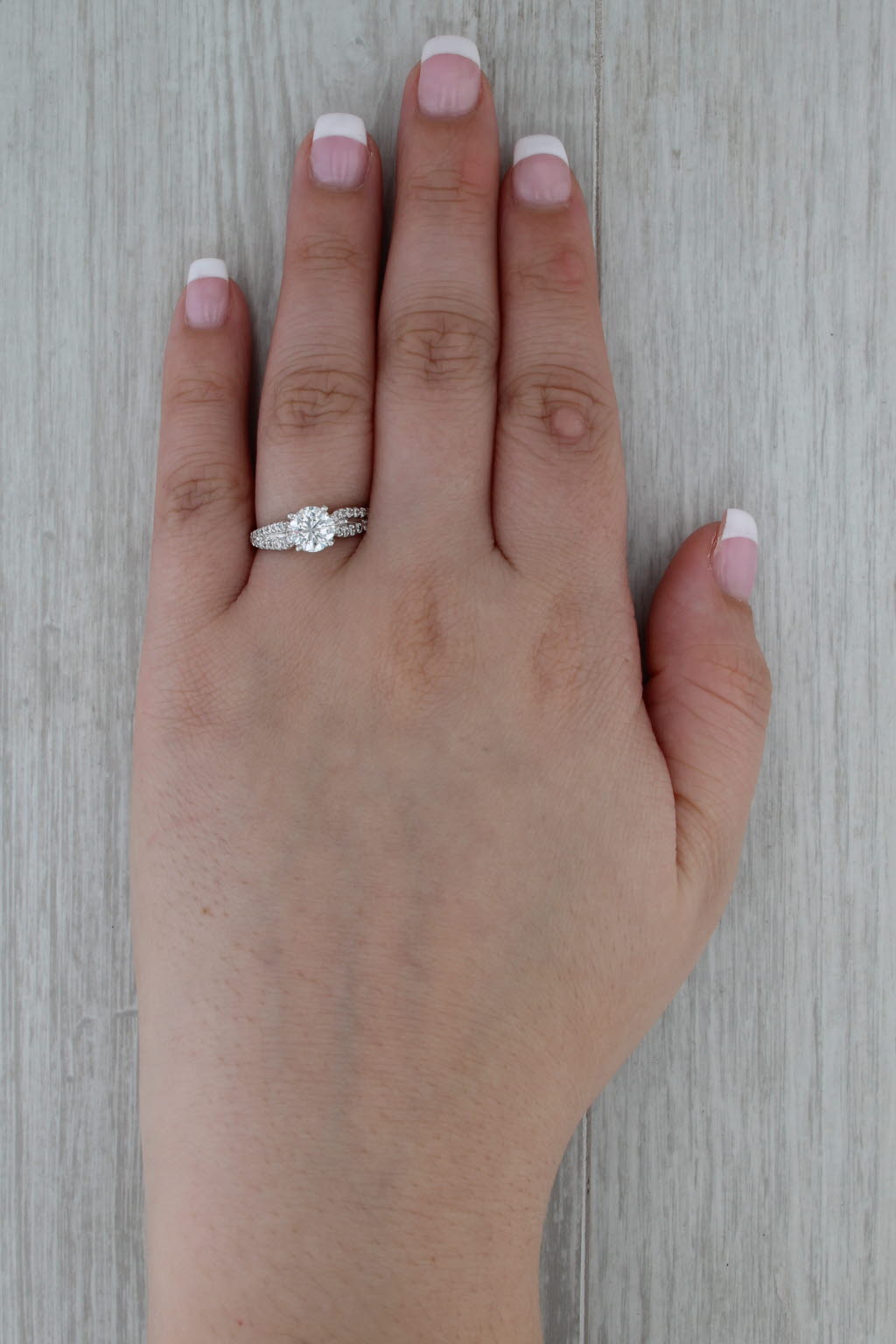 Shane Co GIA 1.35ctw Round Diamond Engagement Ring 14k White Gold Size 7