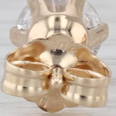 0.98ctw Diamond Stud Earrings 14k Yellow Gold Round Solitaire Studs