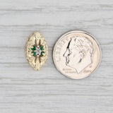 Vintage Emerald Diamond Slide Bracelet Charm 14k Yellow Gold OMG
