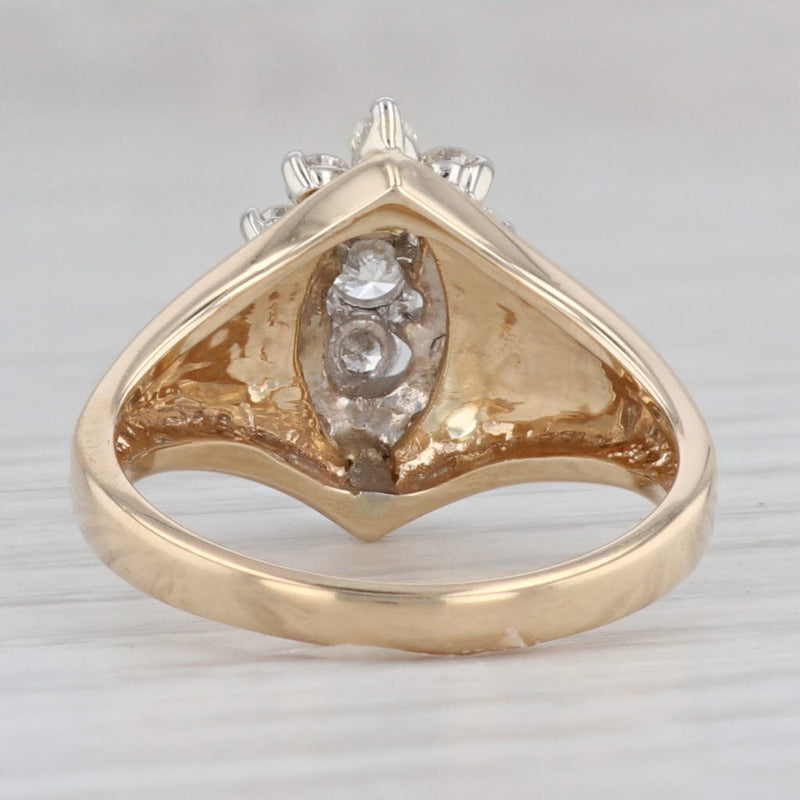 Gray 0.57ctw Diamond Halo Engagement Ring 14k Yellow Gold Size 6.25