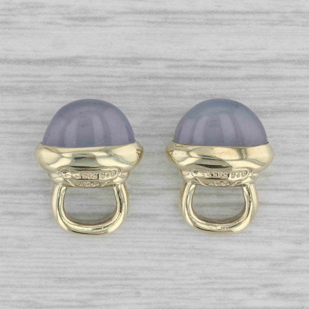 Gray David Yurman Blue Chalcedony Earring Enhancer Charms 14k Yellow Gold