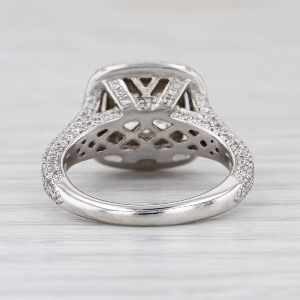 Neil Lane 1.78ctw Princess Diamond Halo Engagement Ring 14k White Gold Size 5.25