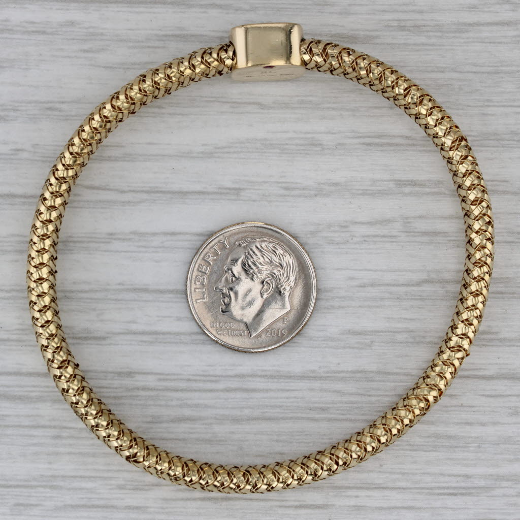 Dark Gray Roberto Coin Primavera 0.24ctw Diamond Bracelet 18k Gold Strechable Mesh Band