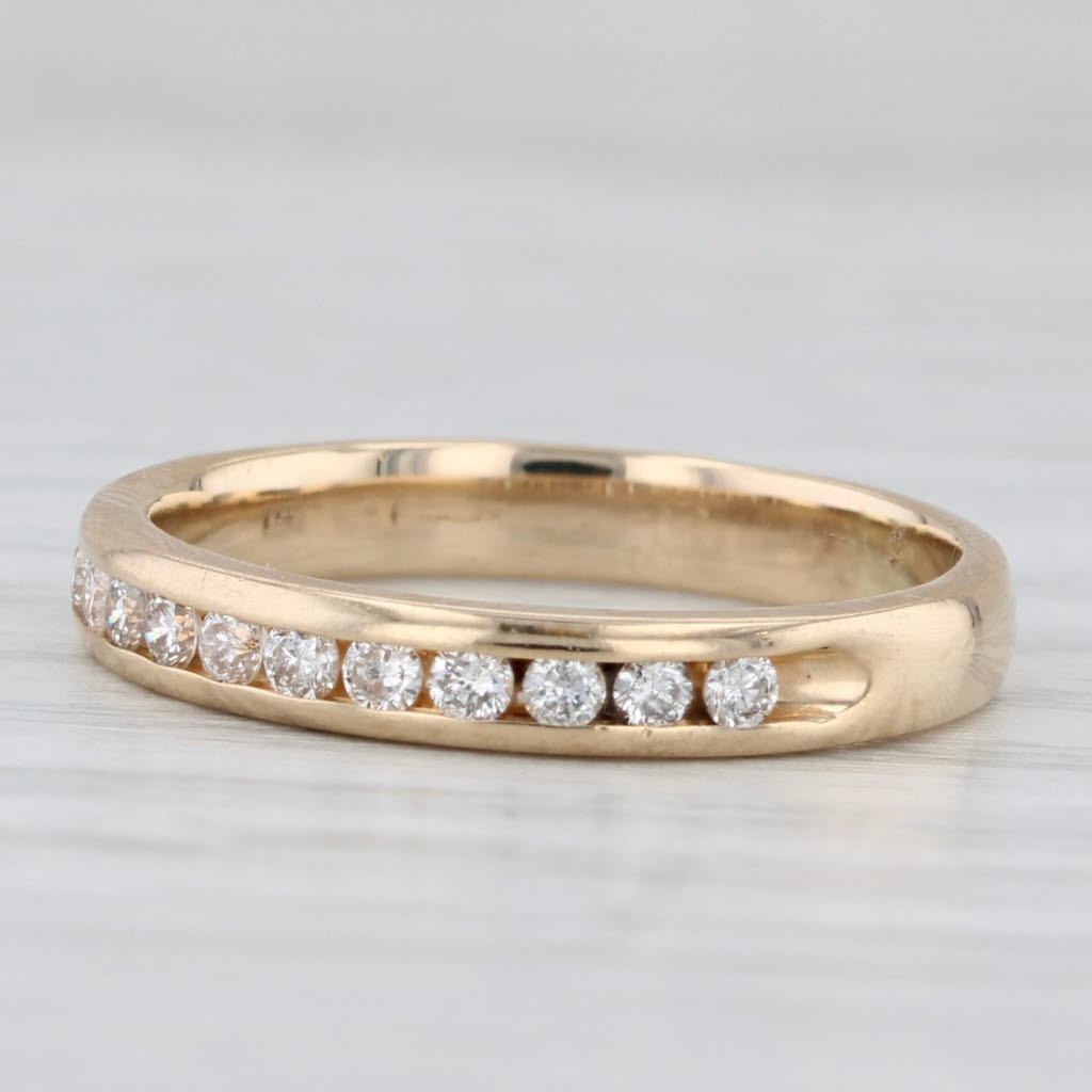 Light Gray 0.25ctw Diamond Wedding Band 14k Yellow Gold Size 6 Stackable Ring