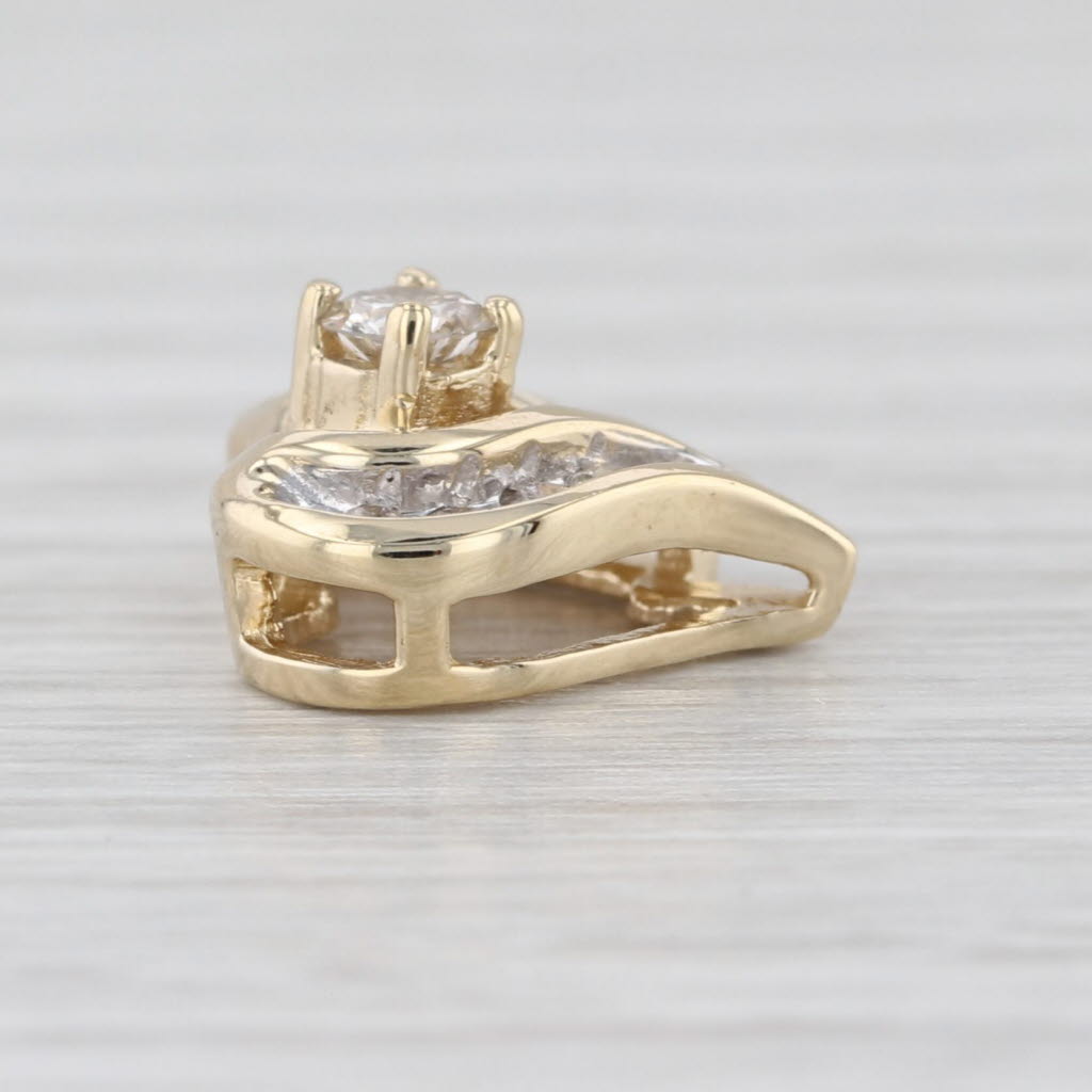 0.24ctw Diamond Heart Pendant 14k Yellow Gold Small Floating Drop