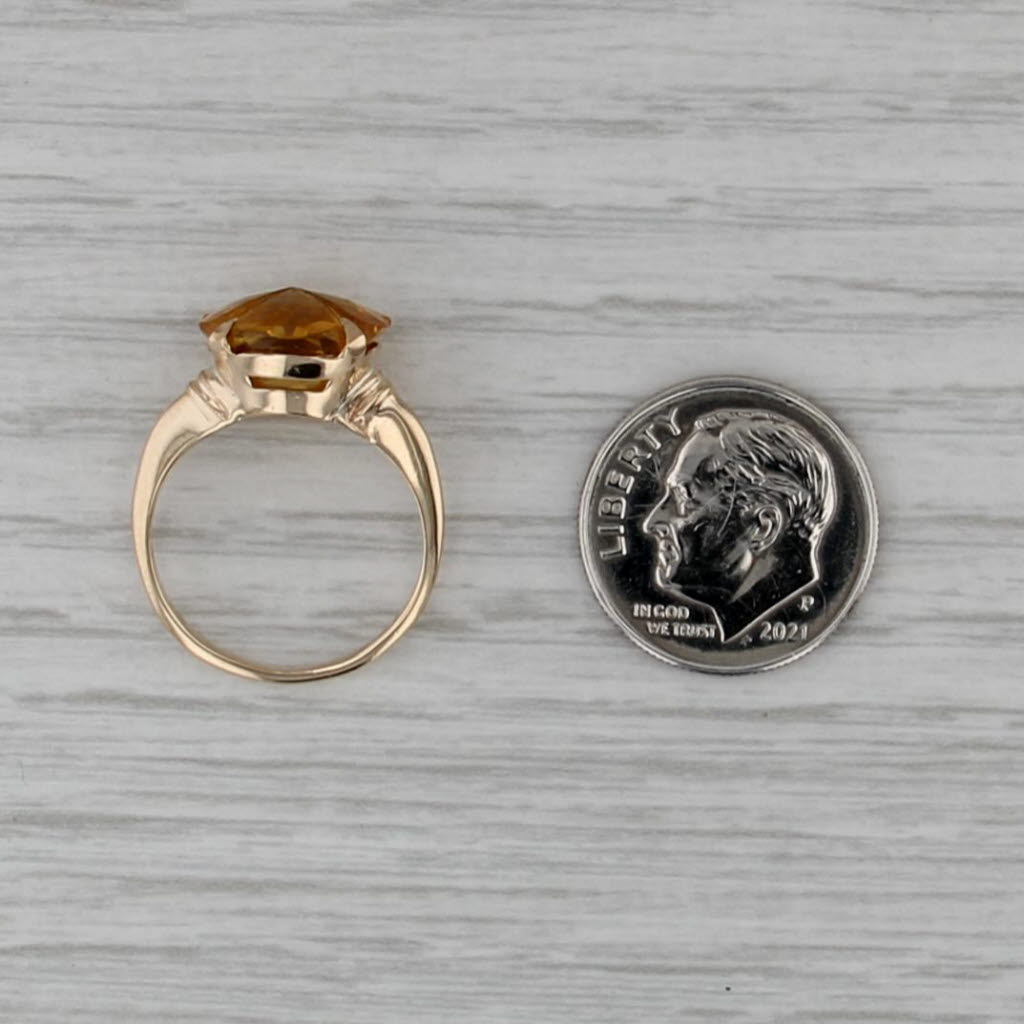 Lab Created Yellow Sapphire Shamrock Clover Flower Ring 10k Yellow Gold Size 5