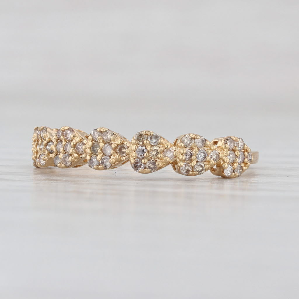 0.30ctw Diamond Hearts Ring 18k Yellow Gold Stackable Wedding Band Size 7.75