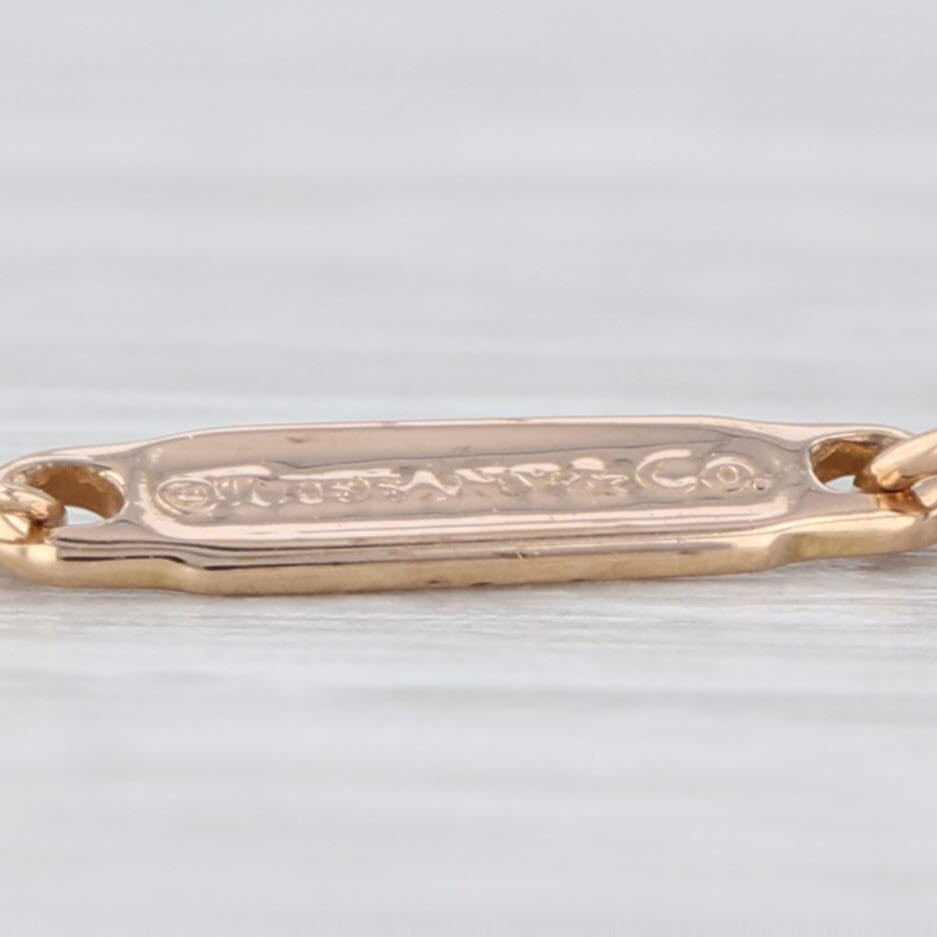 Tiffany 0.20ctw Diamond T Smile Necklace w/ Pouch 18k Rose Gold Cable Chain