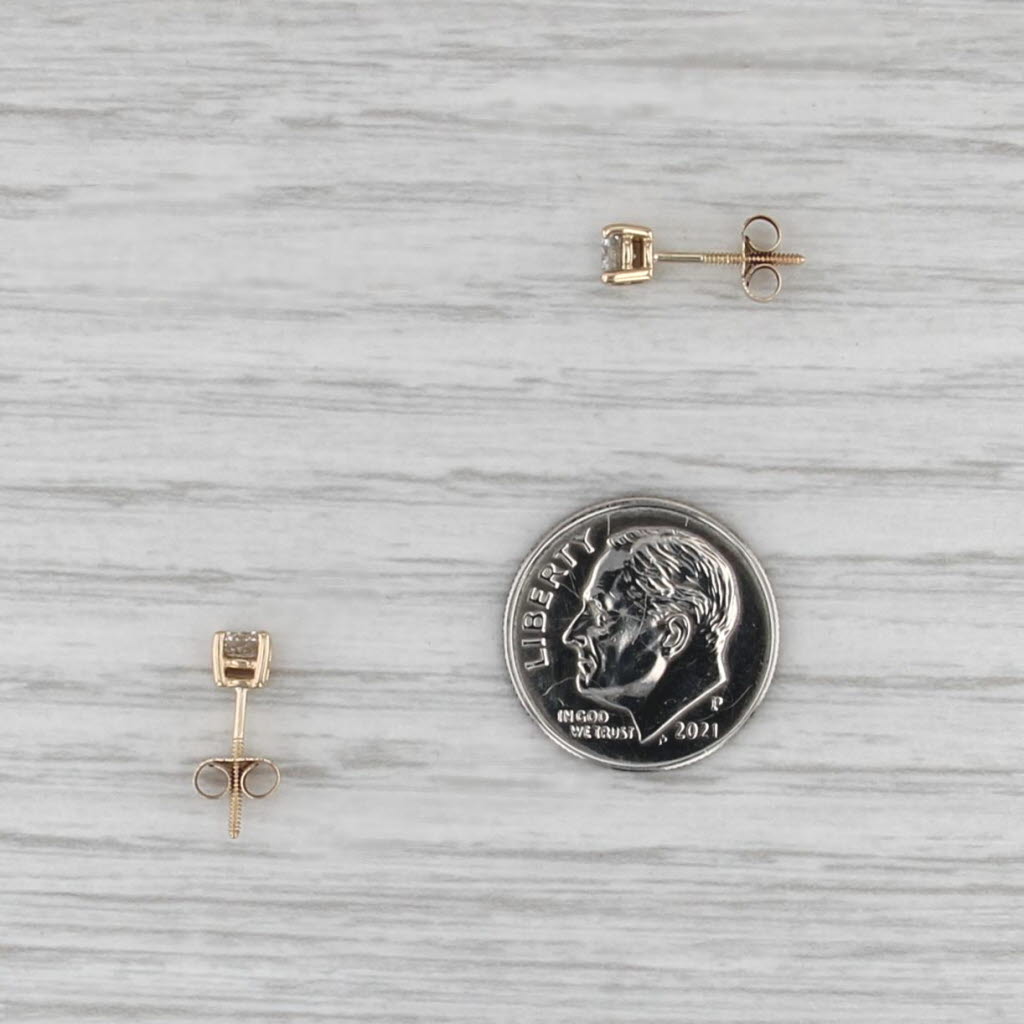 0.34ctw Diamond Stud Earrings 14k Yellow Gold Round Solitaire Studs