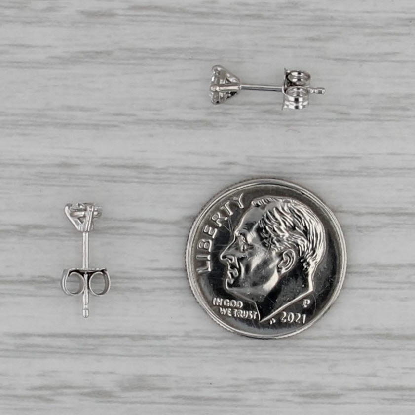 New 0.38ctw Round Brilliant Diamond Solitaire Stud Earrings 14k White Gold Studs