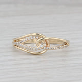 0.12ctw Diamond Knot Ring 10k Yellow Gold Size 8.75
