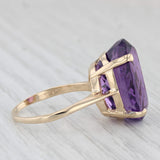 18ct Oval Amethyst Solitaire Ring 14k Yellow Gold Size 9 Cocktail