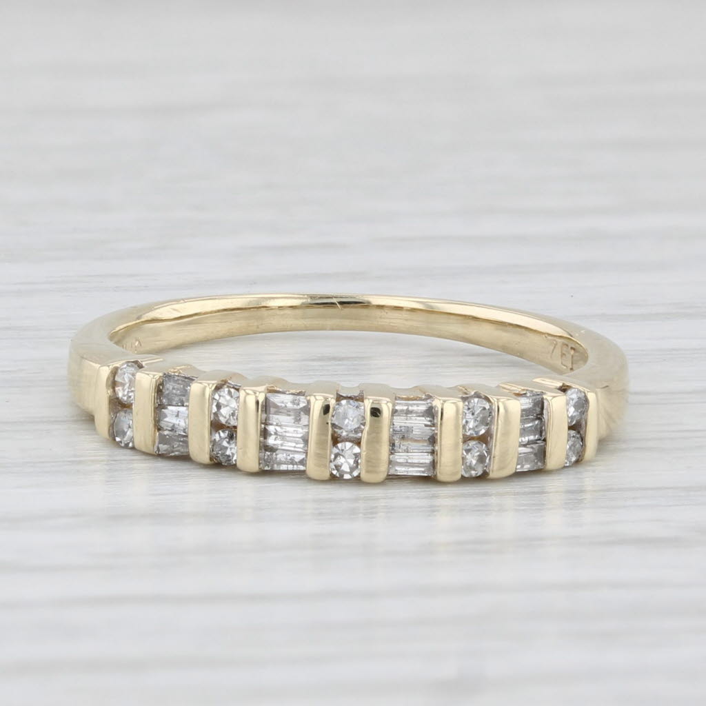 Light Gray 0.25ctw Diamond Stackable Ring 10k Yellow Gold Size 7 Wedding Anniversary Band