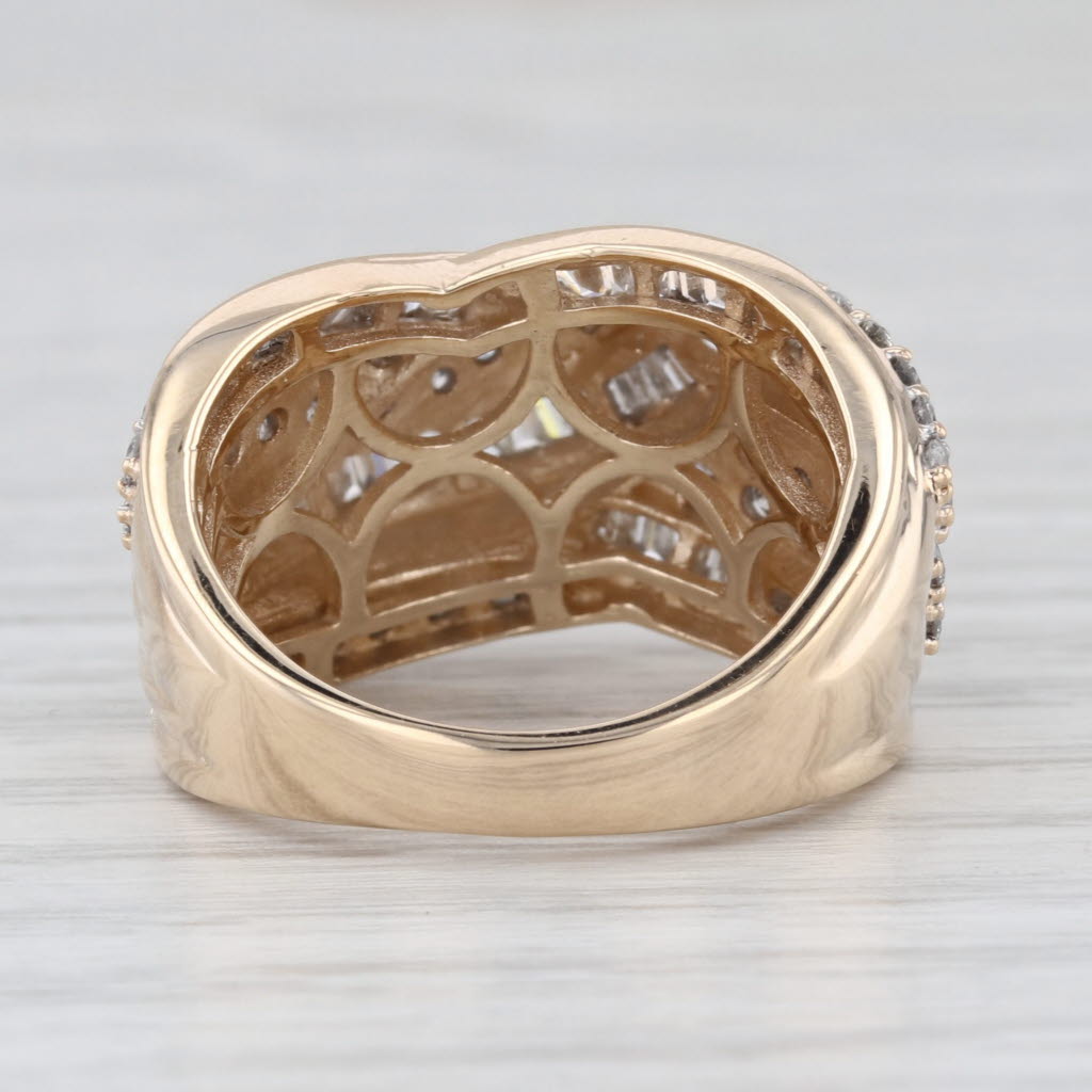 1.80ctw Diamond Knot Overlay Ring 10k Yellow Gold Size 7 Cocktail