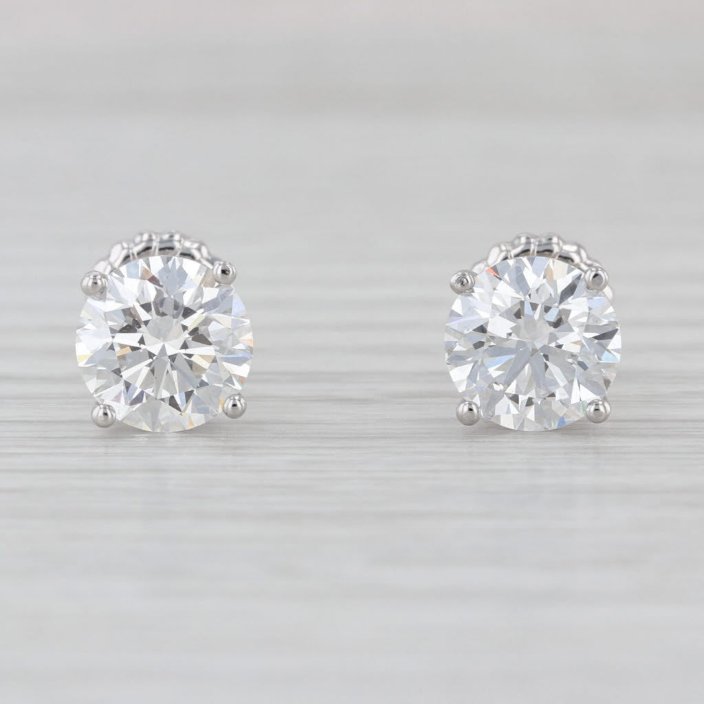 4.51ctw IGI Lab Grown Diamond Stud Earrings VS1 E 14k White Gold Studs