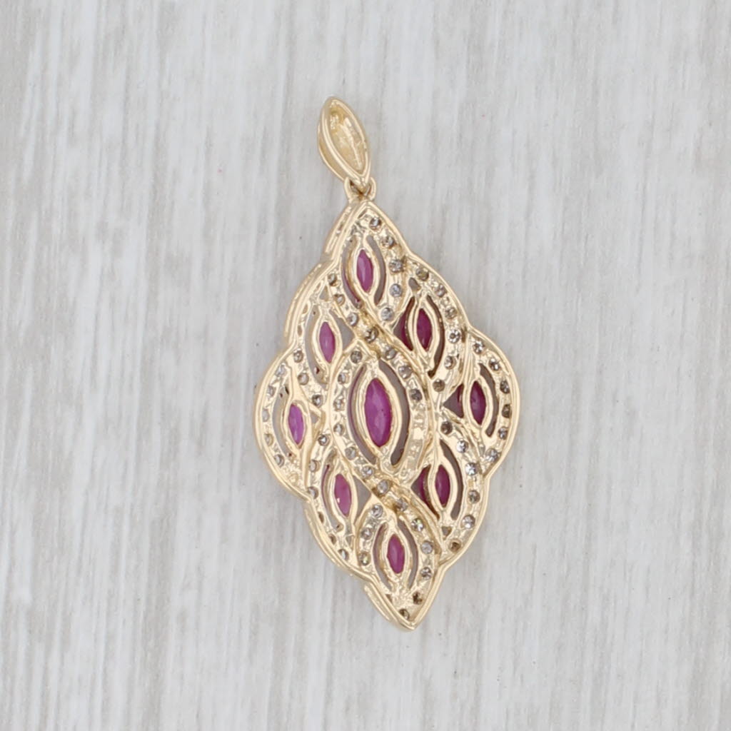 Light Gray 1.23ctw Ruby Diamond Pendant 14k Yellow Gold