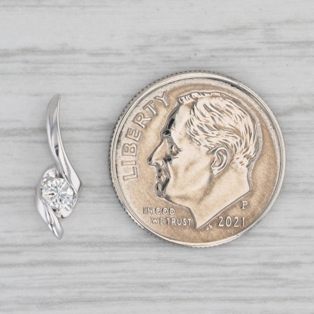 Gray Sirena 0.12ct Diamond Pendant 14k White Gold Small Drop