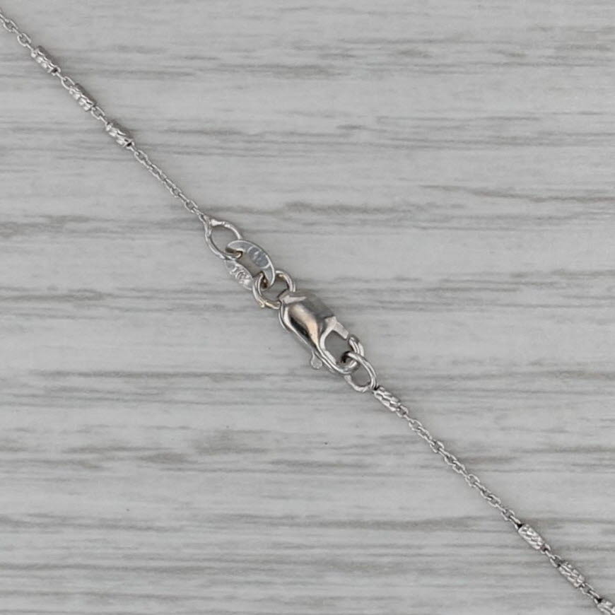 1.90ctw Green Tourmaline Diamond Halo Pendant Necklace 14k Whtie Gold 18.5"