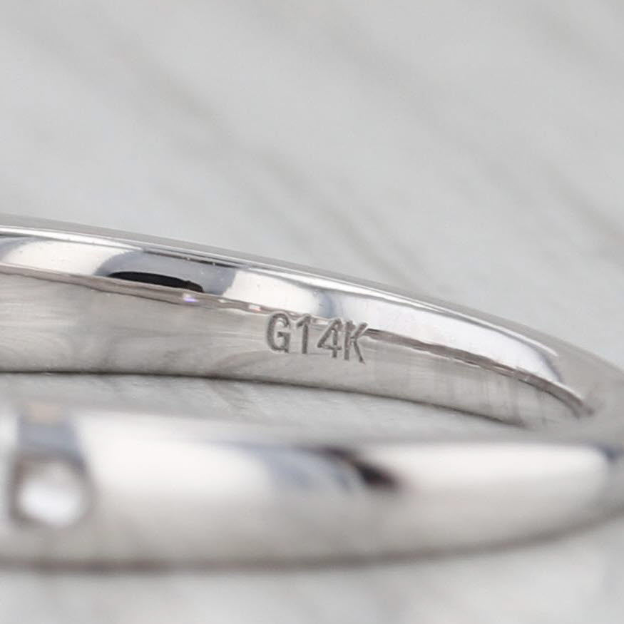 Gray New 0.85ctw Diamond Wedding Band 14k White Gold Stackable Anniversary Ring 6.5